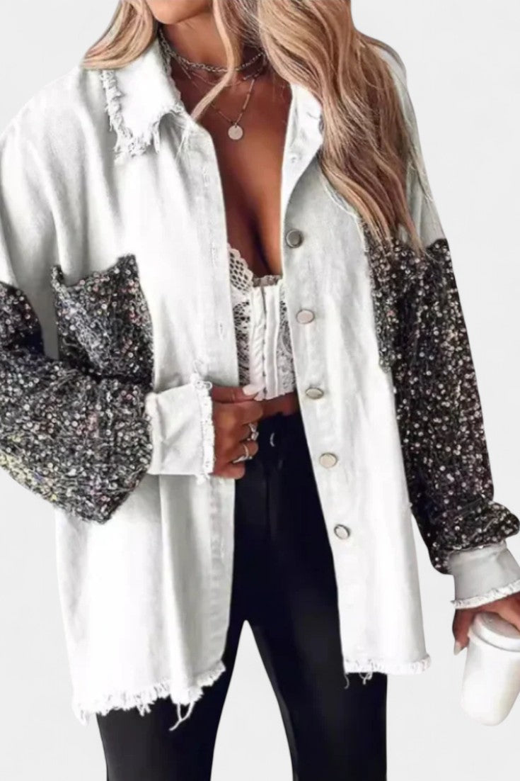 Esther | Oversized Frayed-Hem Statement Jacket
