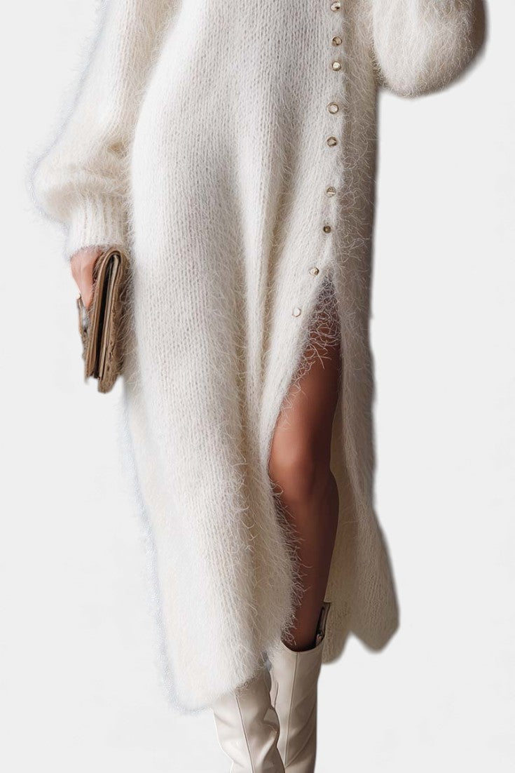 Mireille | Buttoned Knit Midi Dress