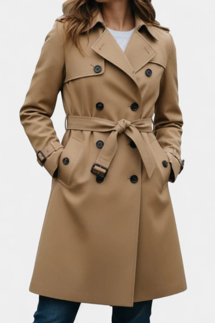 Guinevere | Double-Breasted Belted Trench Coat