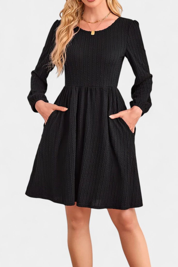Emily | Textured A-Line Dress