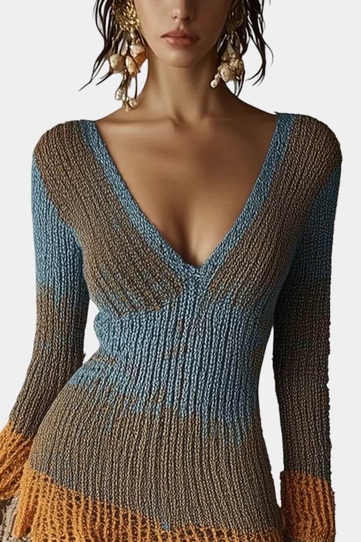 Elena | Lace-Trimmed Ribbed Mini Dress