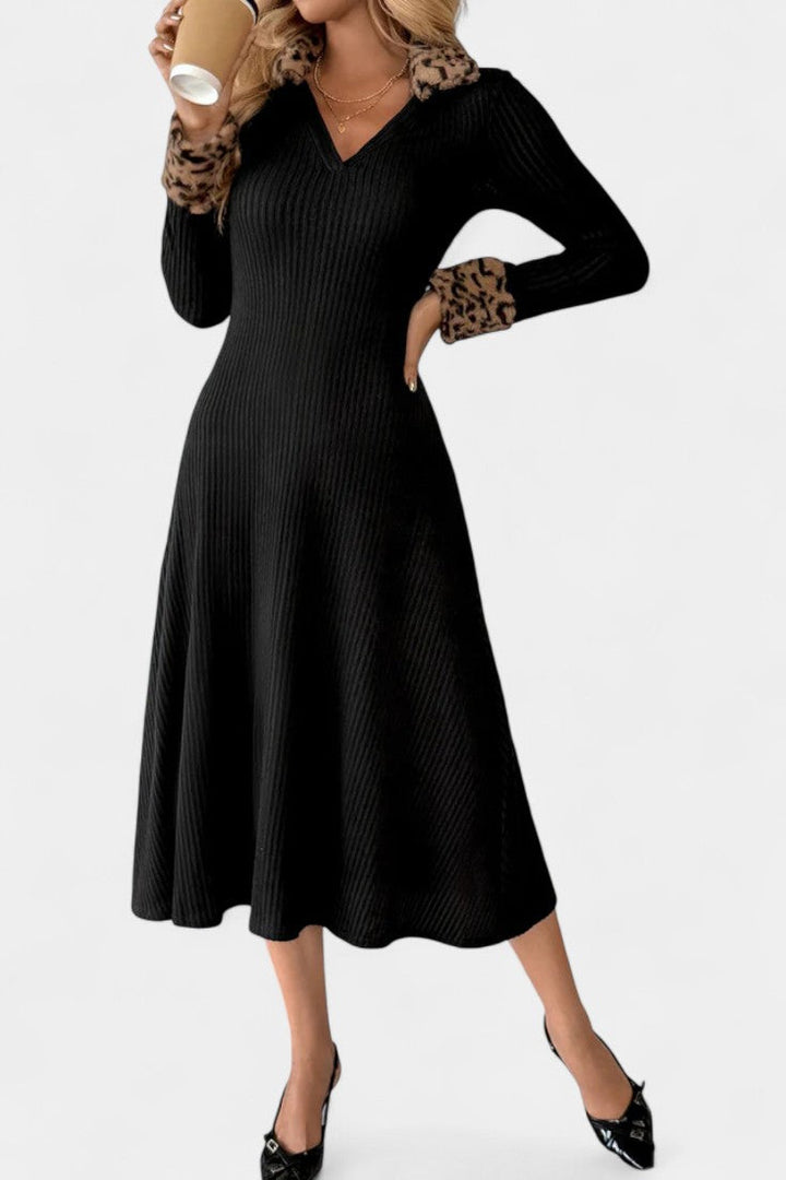 Cecile | Elegant Textured Midi Dress