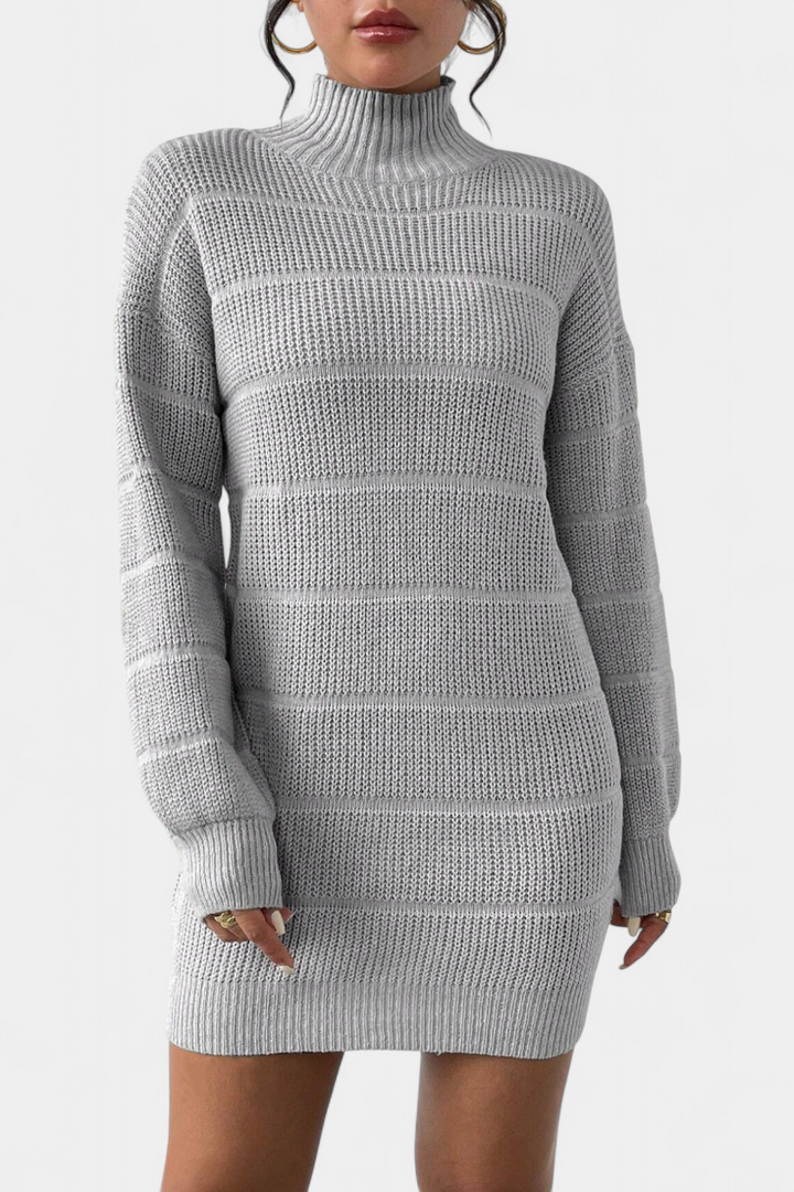 Evangeline | Ribbed Turtleneck Mini Dress