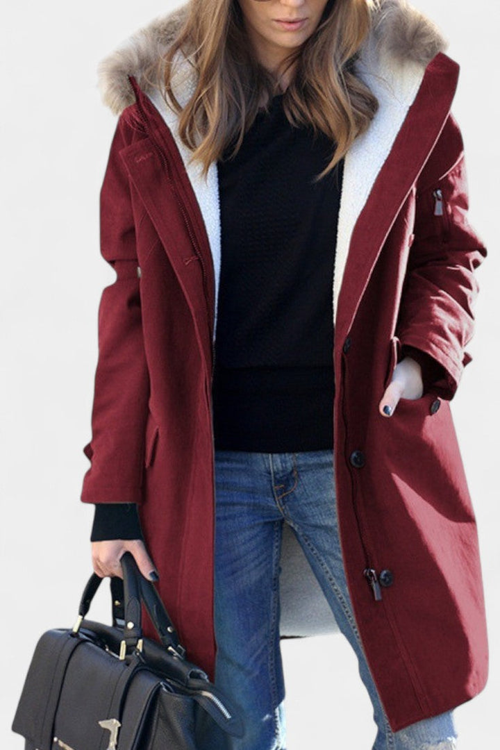 Kathryn | Cosy Hooded Mid-Length Parka