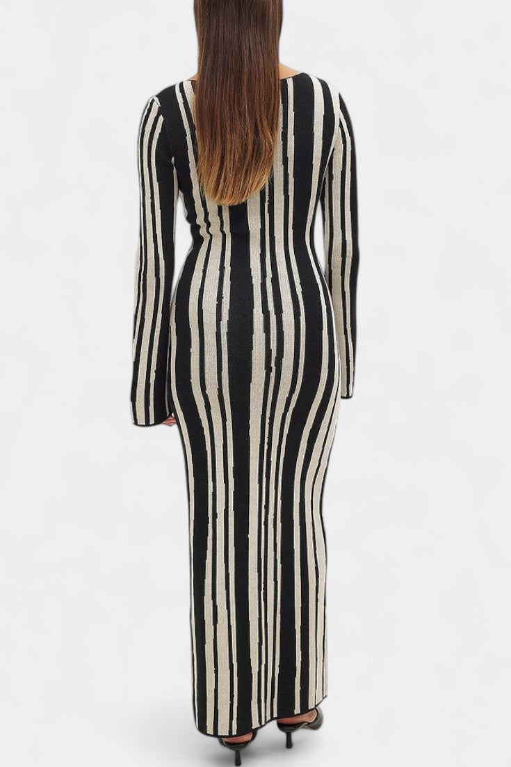 Elaina | Wave-Patterned Maxi Dress