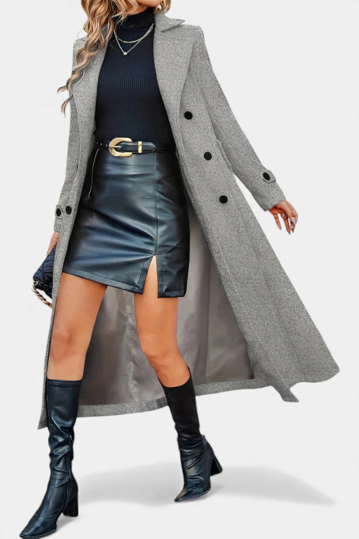 Philippa | Tailored Double-Breasted Long Coat