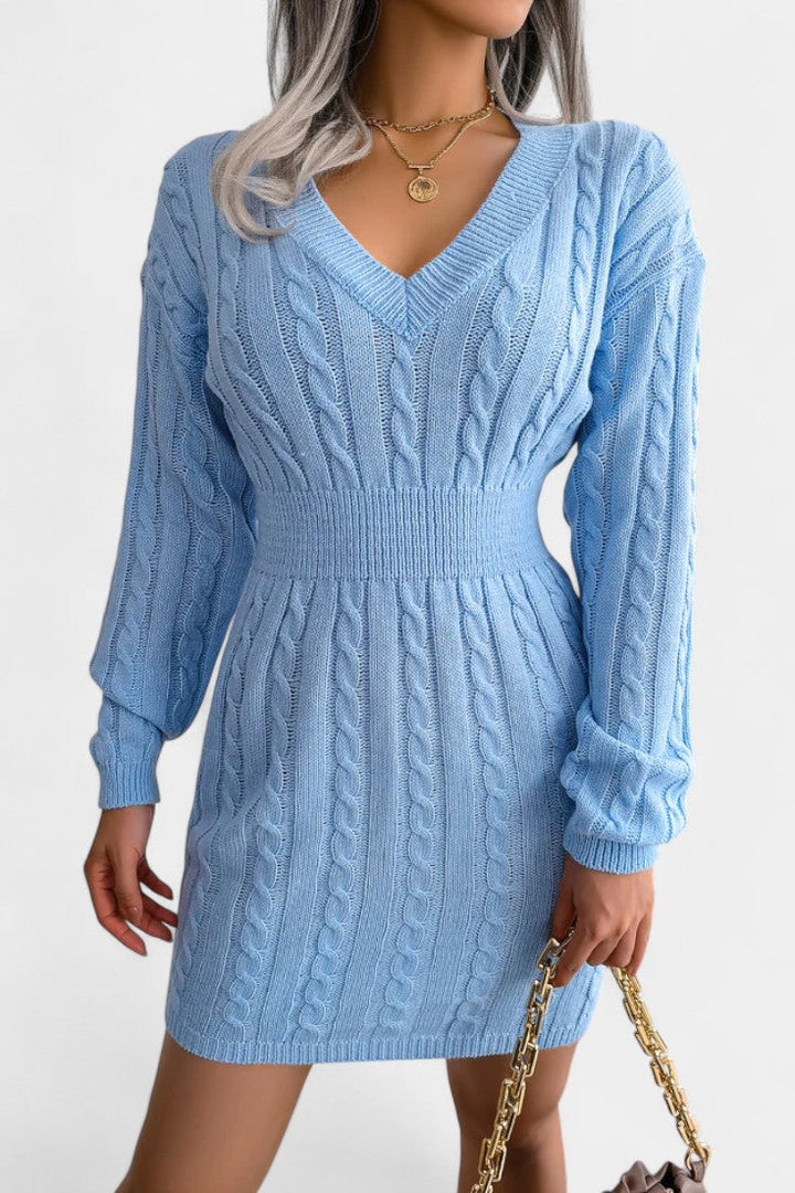 Marlow | Cable-Knit Mini Sweater Dress