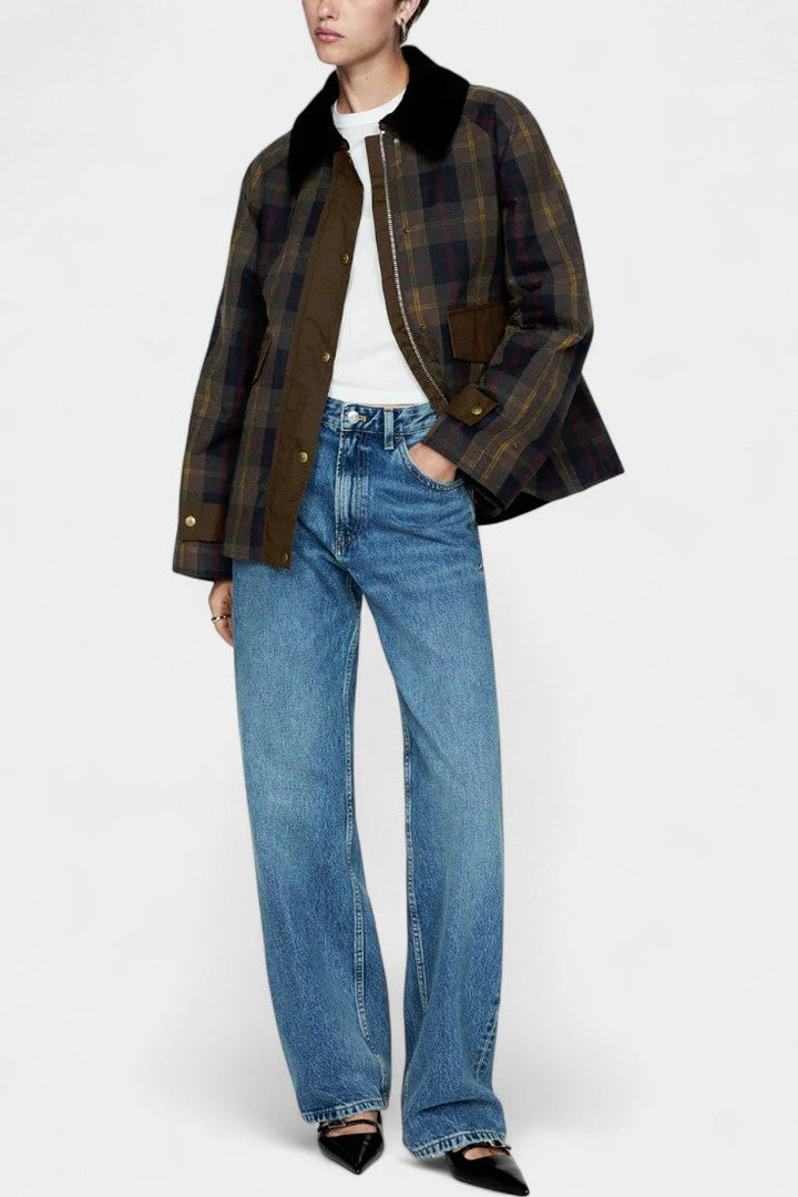Winona | Timeless Checked Jacket with Contrasting Collar