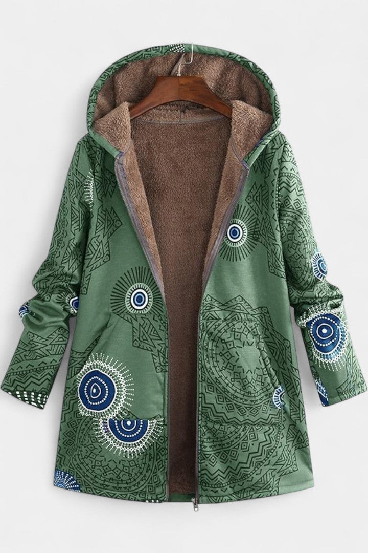 Prudence | Cosy Hooded Patchwork Coat
