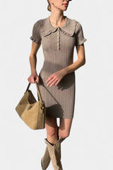 Mallory | Ribbed Collared Knit Dress