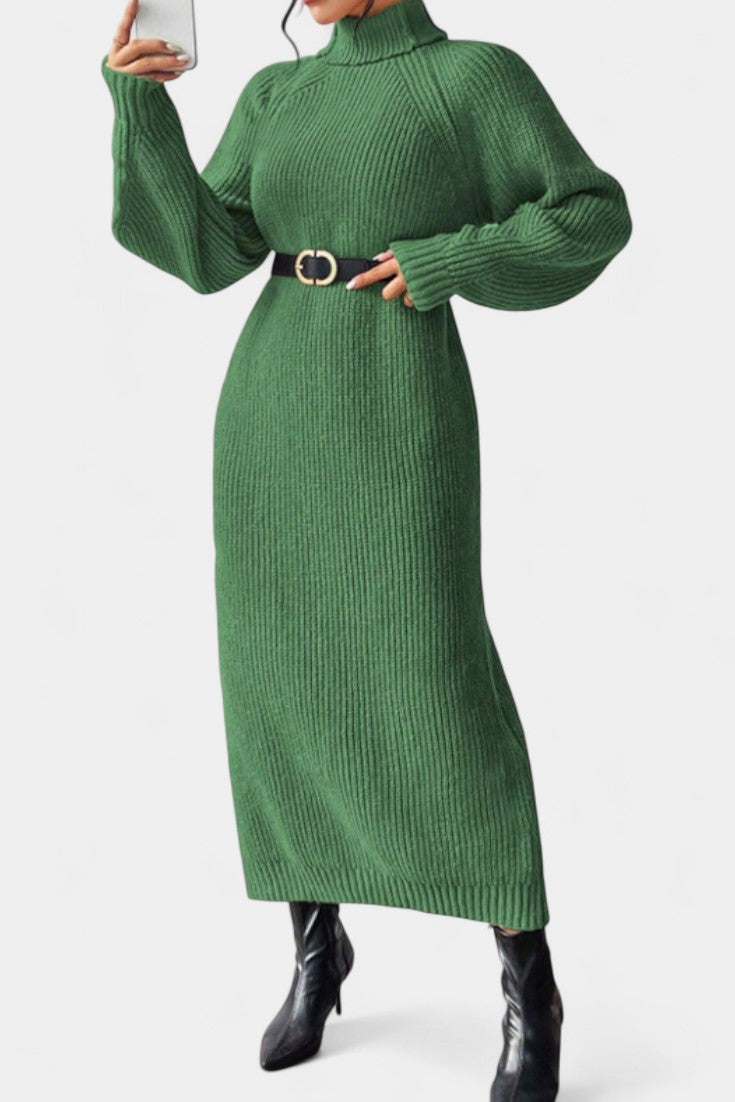 Barbara | Roll-Neck Knitted Midi Dress