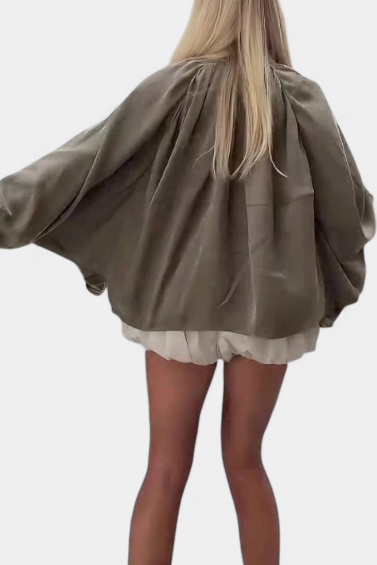 Adele | Draped Puff-Sleeve Blouse