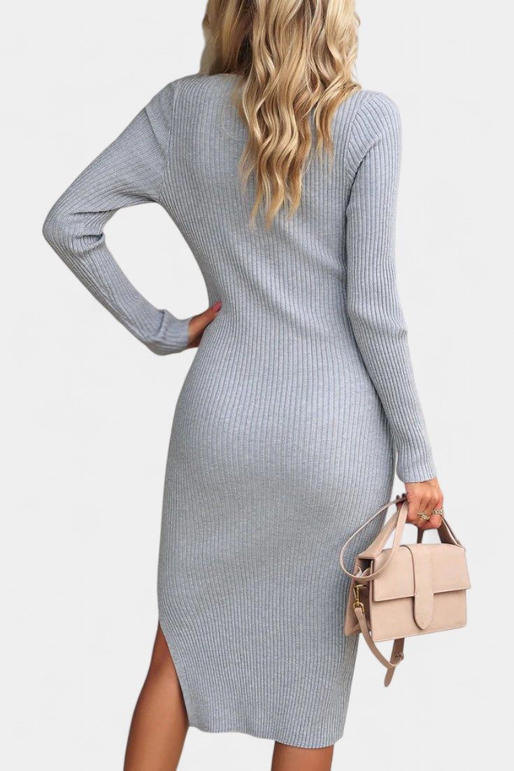 Charlotte | Ribbed Fitted Midi Dress