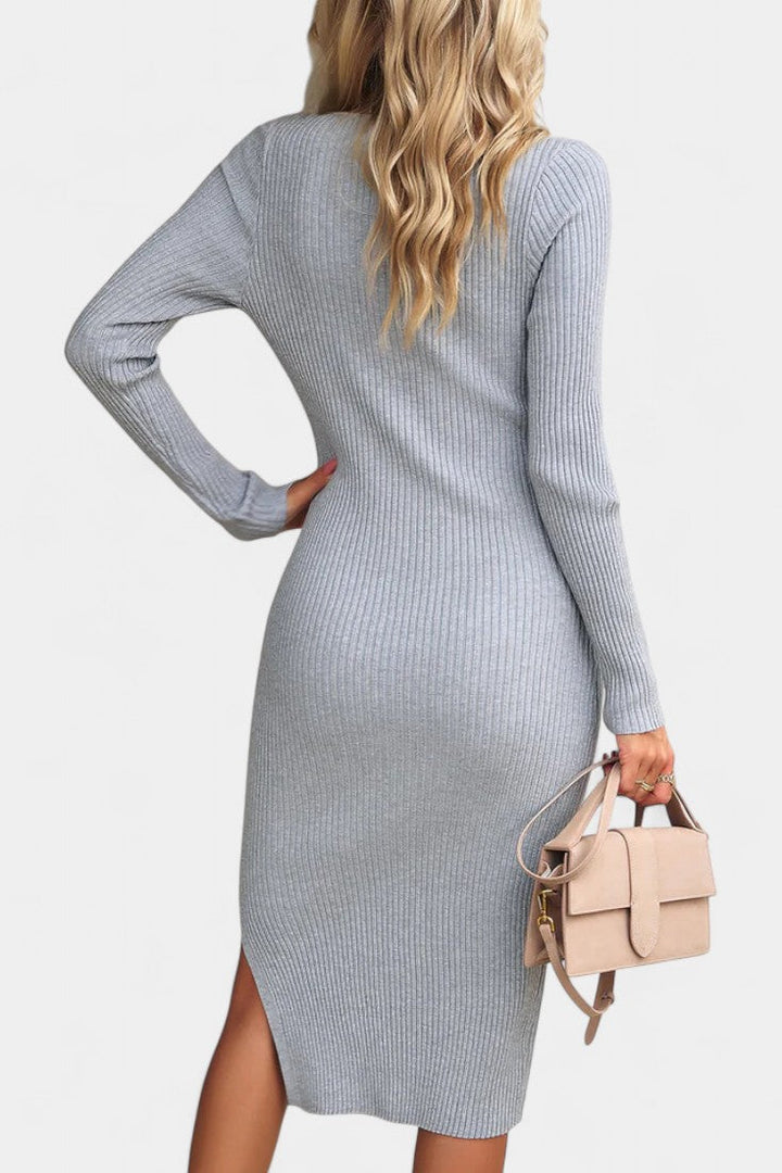 Charlotte | Ribbed Fitted Midi Dress