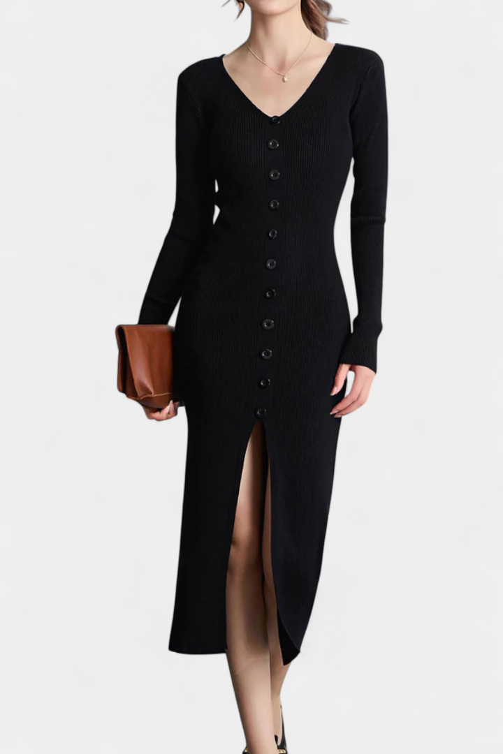 Blythe | Elegant Button-Front Midi Dress