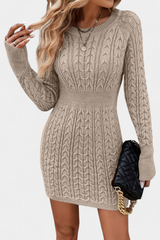 Giselle | Twisted Cable-Knit Fitted Dress