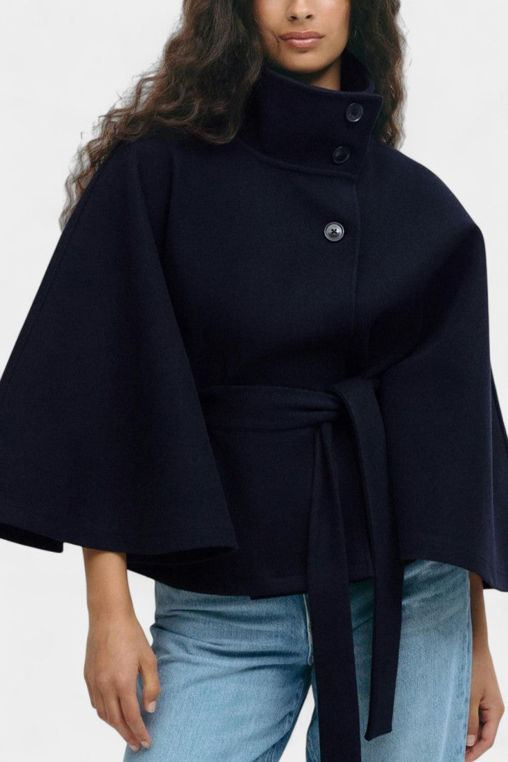 Delilah | High-Collar Belted Cape