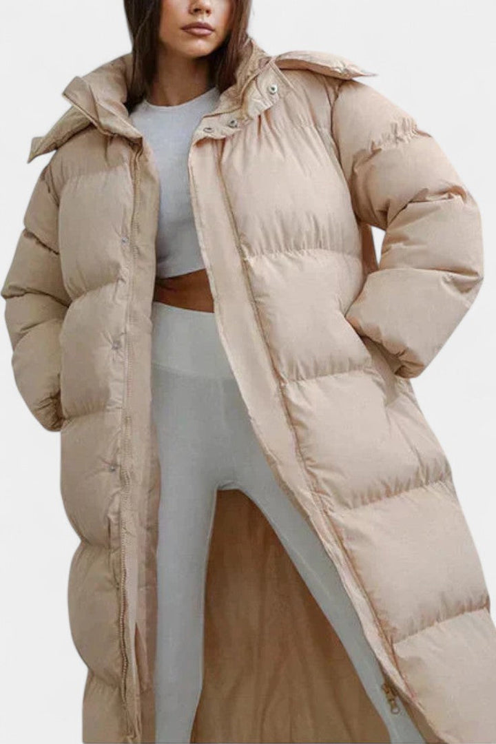 Olivia | Longline Hooded Puffer Coat