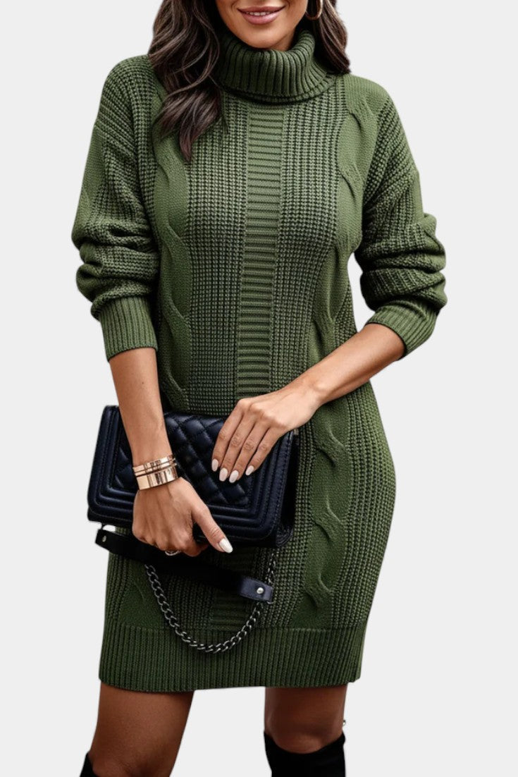 Grace | Roll Neck Knitted Dress