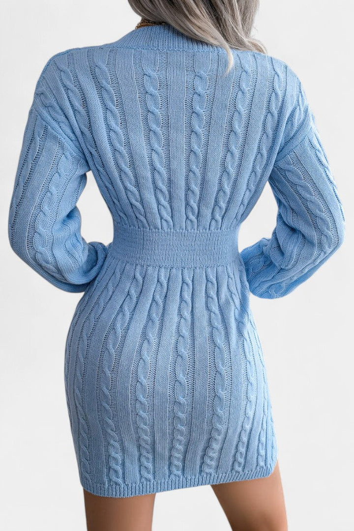 Lucienne | Cable-Knit Mini Sweater Dress