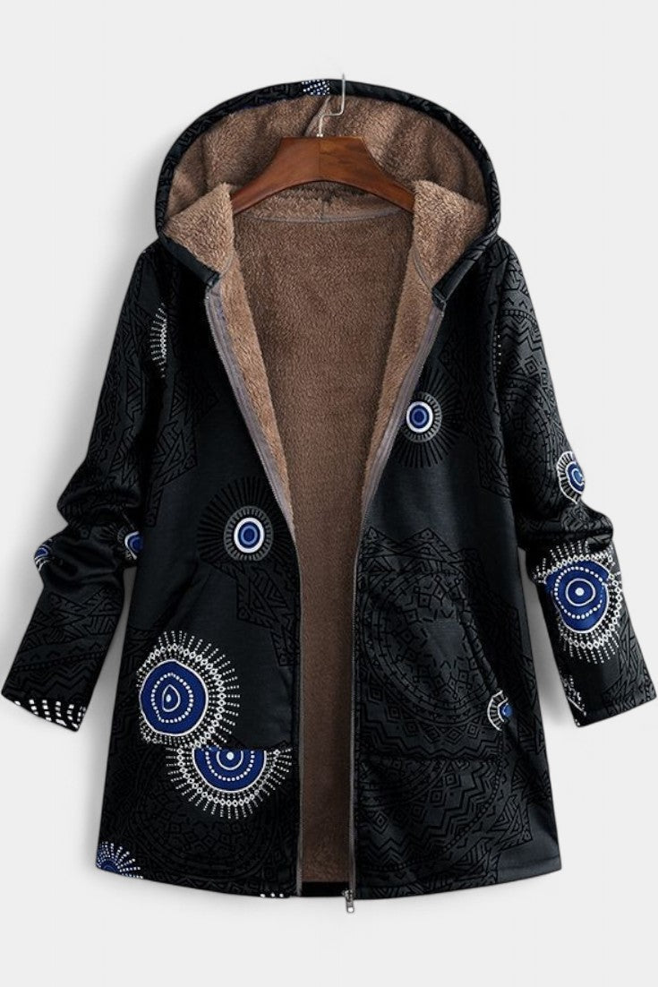Prudence | Cosy Hooded Patchwork Coat