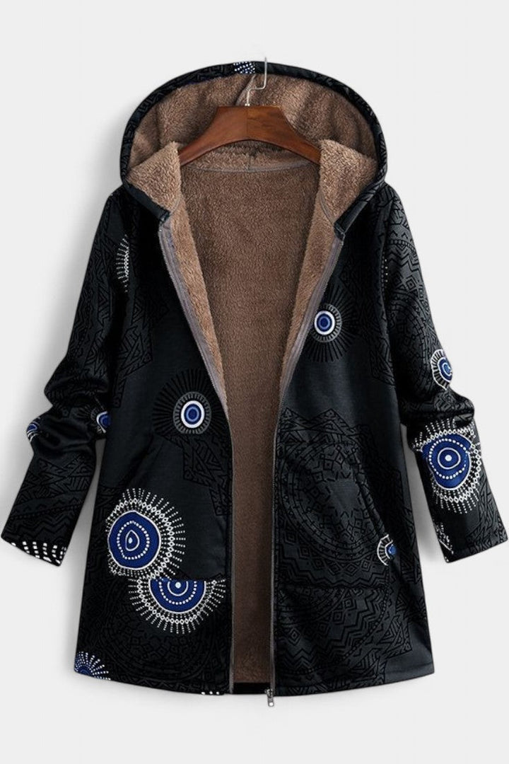Prudence | Cosy Hooded Patchwork Coat