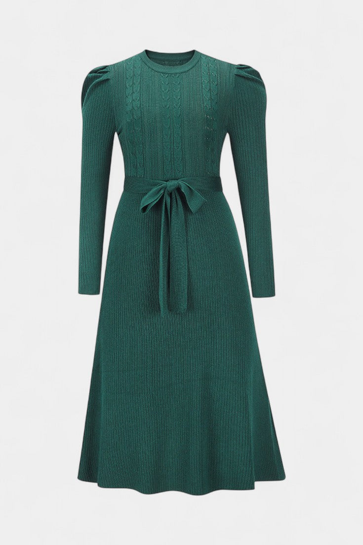 Elspeth | Belted Midi Sweater Dress