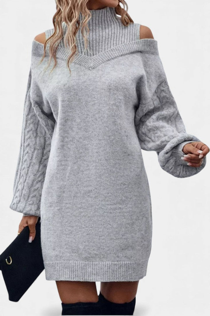 Elise | Cold-Shoulder High-Neck Jumper Dress