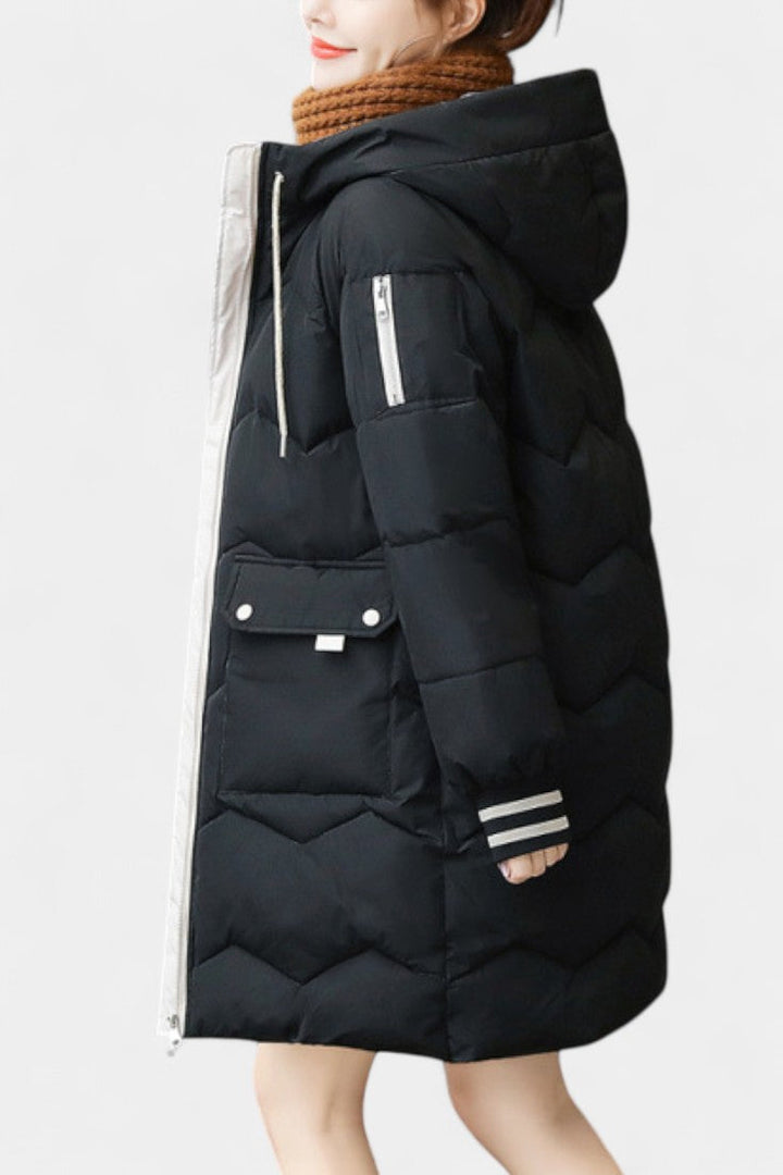 Annika | Hooded Longline Quilted Coat
