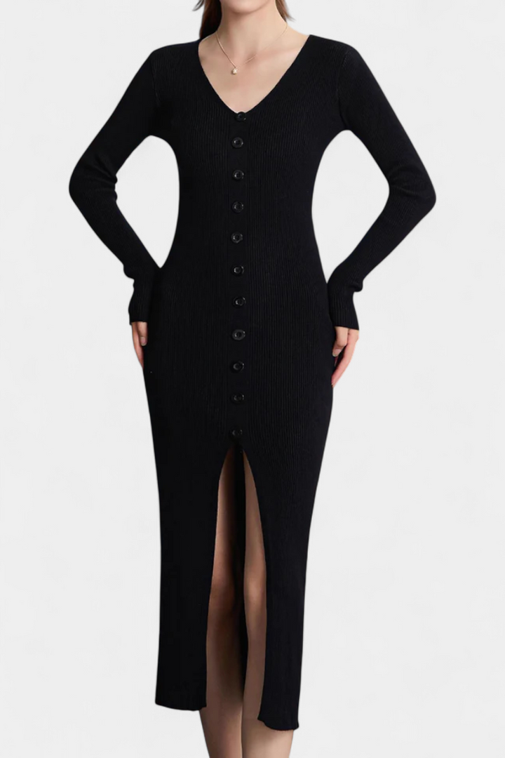 Blythe | Elegant Button-Front Midi Dress