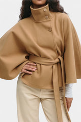 Delilah | High-Collar Belted Cape