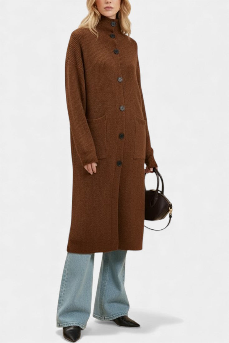 Amelie | Longline Turtleneck Coat