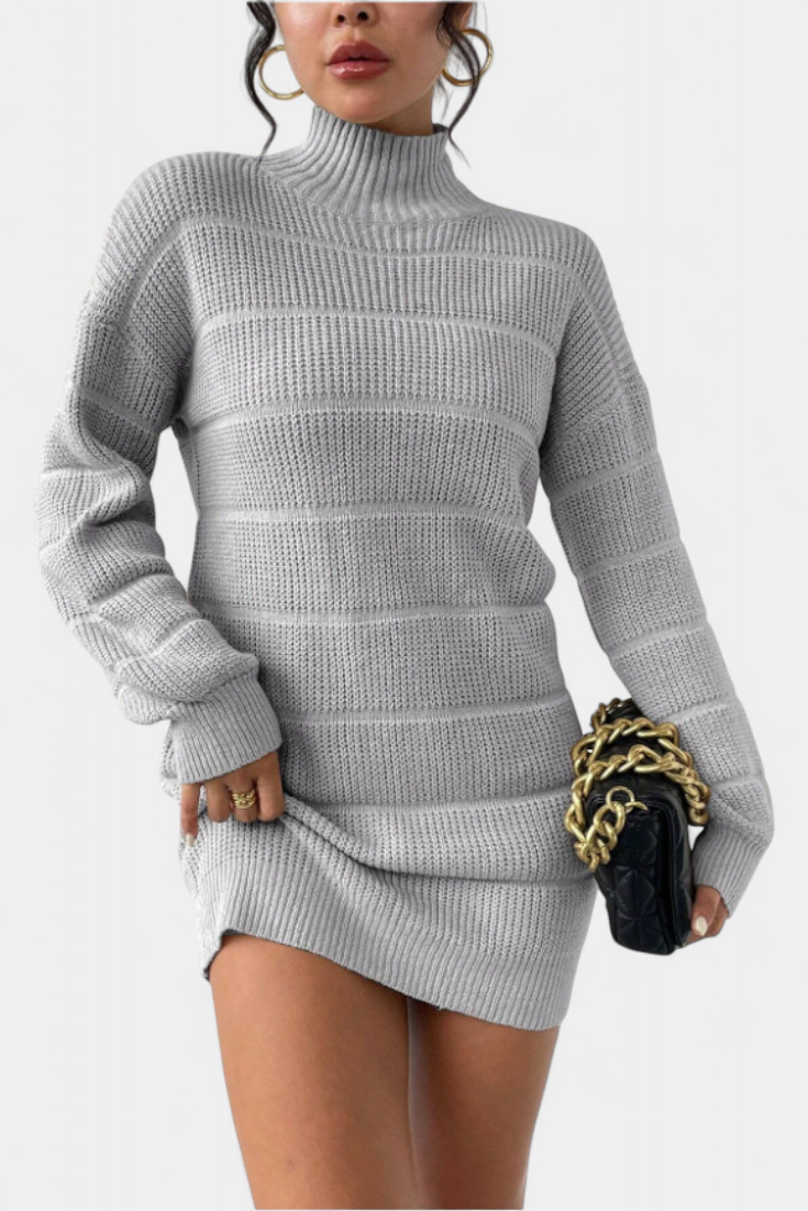 Evangeline | Ribbed Turtleneck Mini Dress