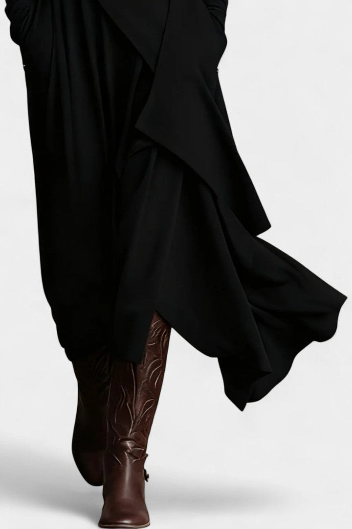 Solène | Draped Asymmetrical Maxi Dress