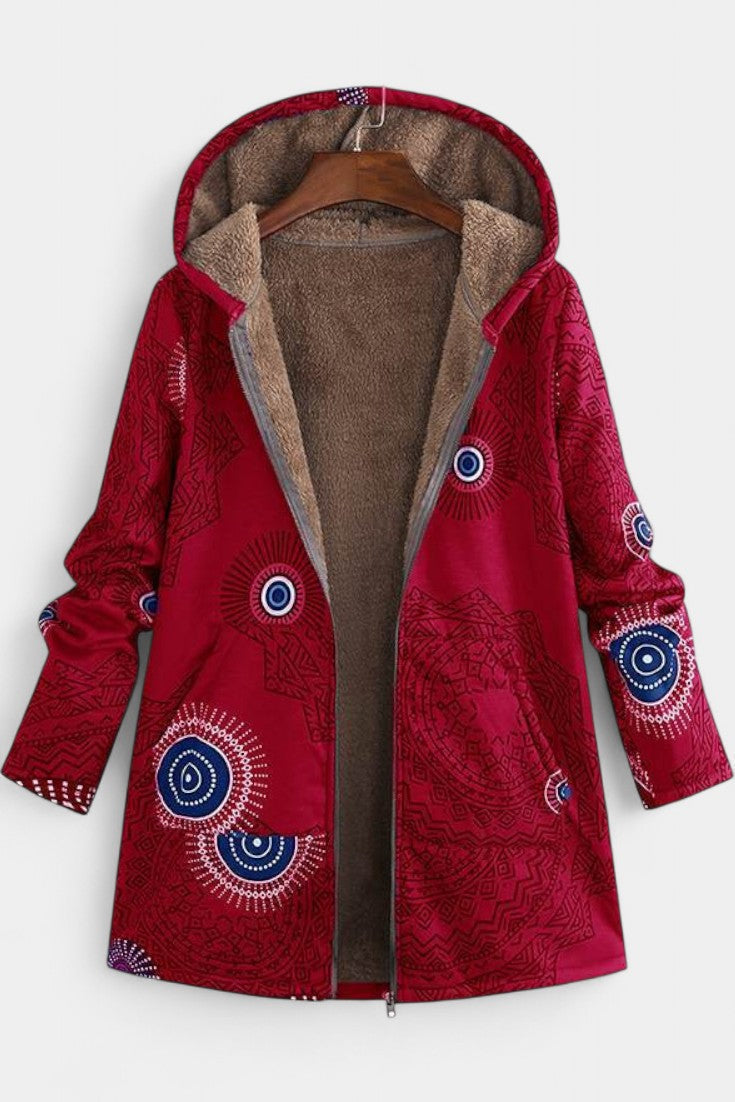 Prudence | Cosy Hooded Patchwork Coat