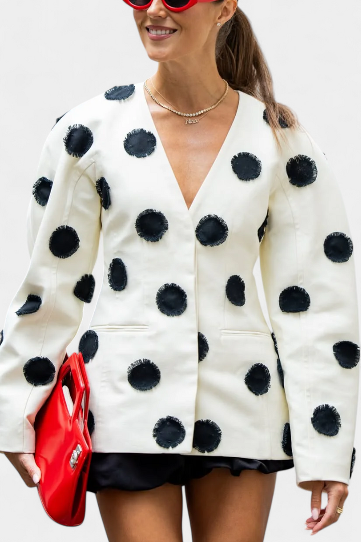 Adrienne | Textured Dot Tailored Blazer