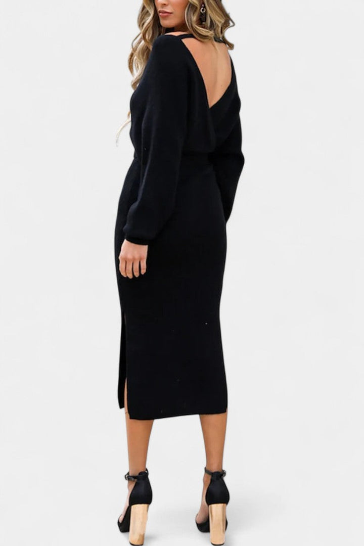 Elowen | Backless Wrap Midi Dress