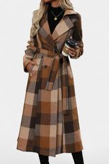 Fabienne | Belted Checked Longline Coat