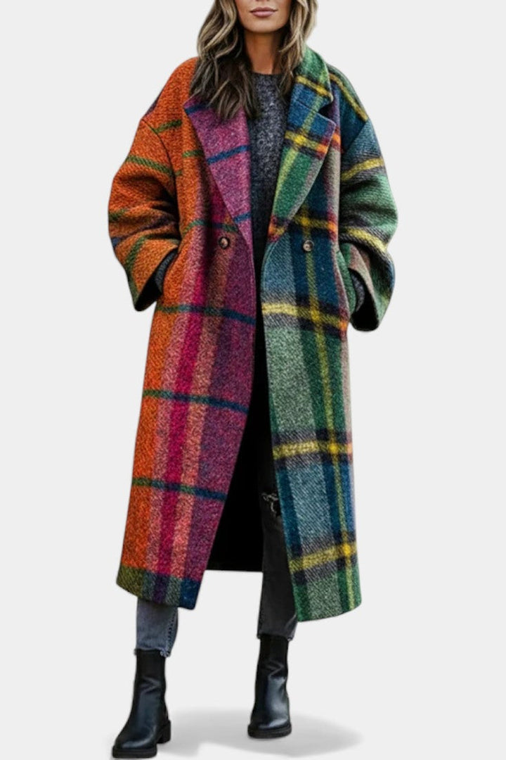 Rosalyn | Notched Collar Checked Coat