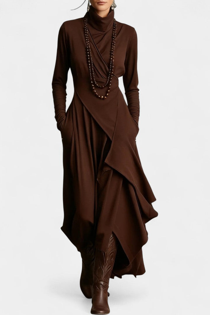 Diana | Draped Asymmetric Maxi Dress