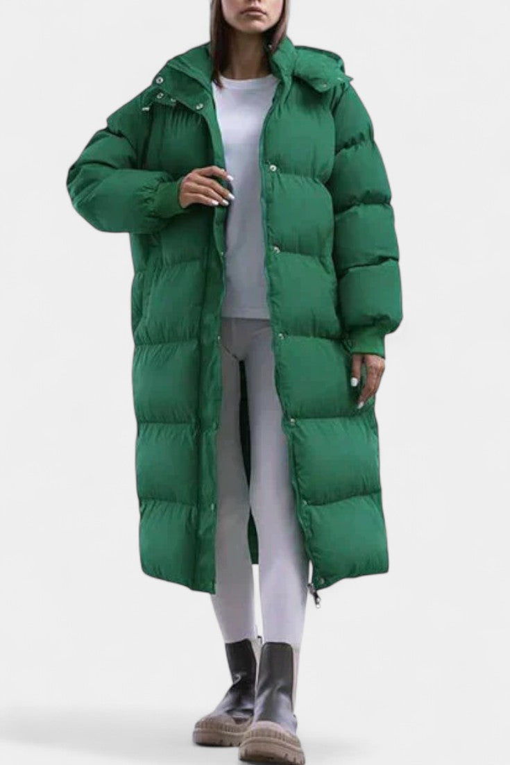 Olivia | Longline Hooded Puffer Coat