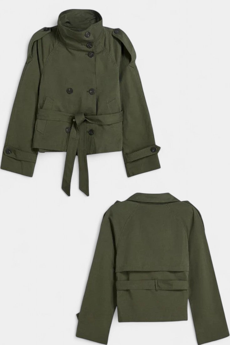 Vivien | High-Collar Belted Trench Coat