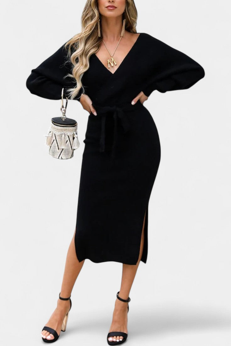 Elowen | Backless Wrap Midi Dress