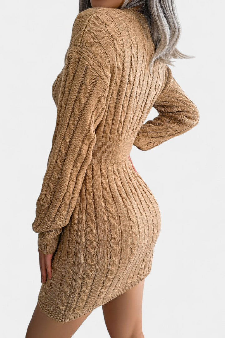 Lucienne | Cable-Knit Mini Sweater Dress