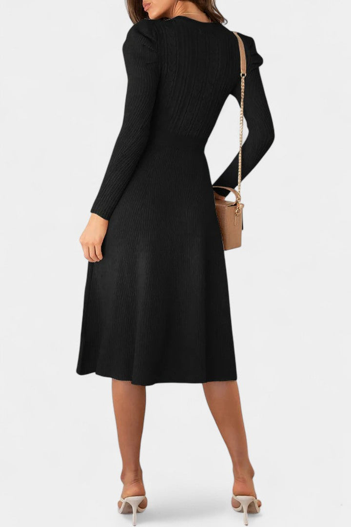 Elspeth | Belted Midi Sweater Dress