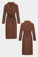 Cordula | Belted Longline Coat with Notched Collar