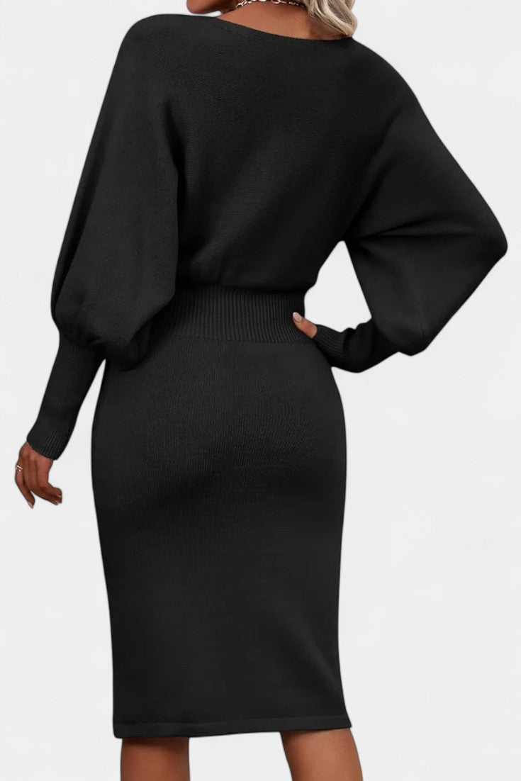 Jocelyn | Fitted Long-Sleeve Midi Dress