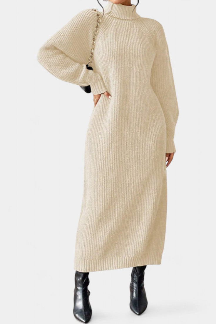 Barbara | Roll-Neck Knitted Midi Dress
