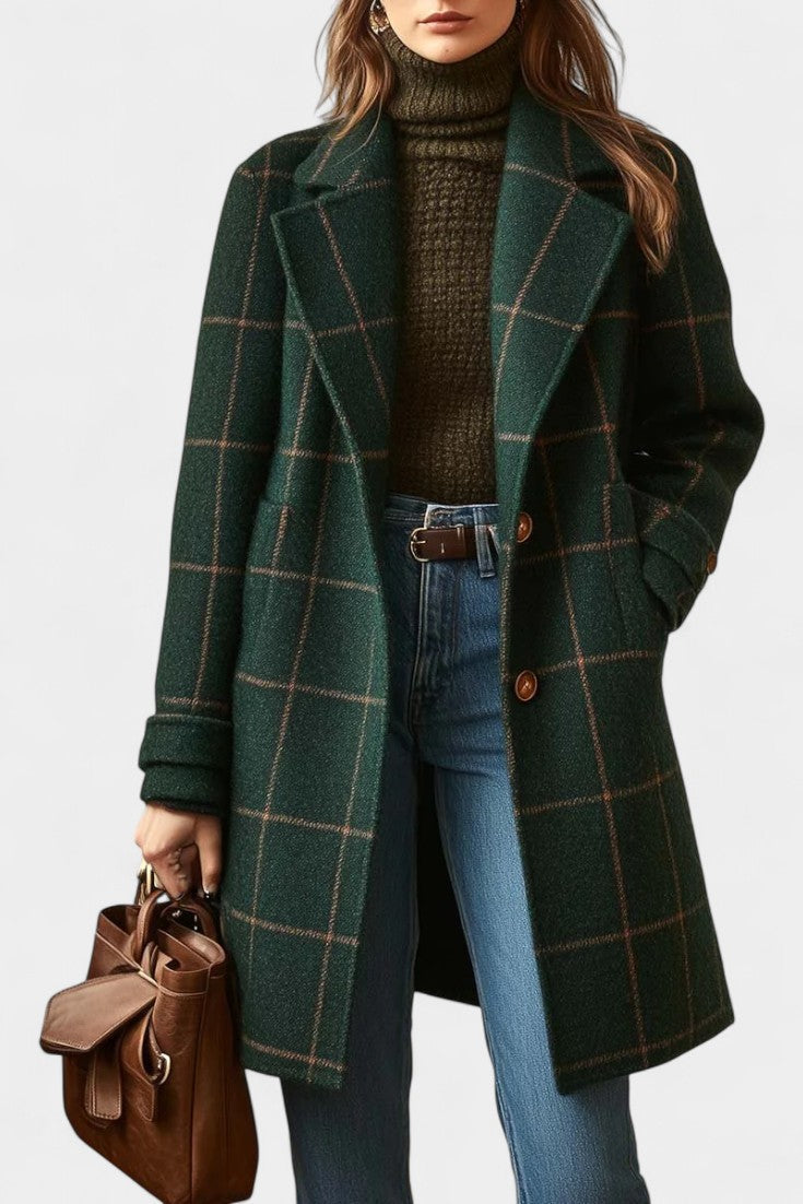 Rebecca | Classic Tailored Check Coat