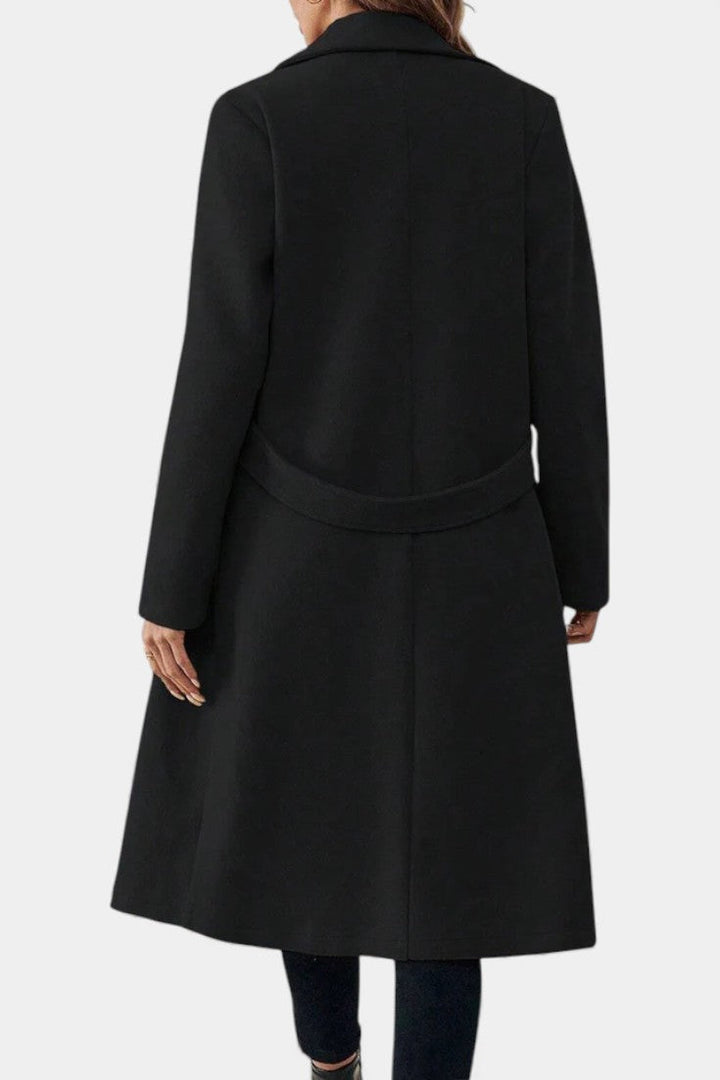 Rowena | Belted Double-Breasted Long Coat